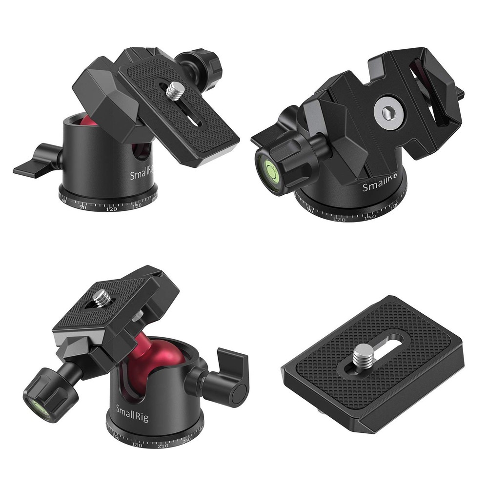 Mini Ball Head, Tripod Head Camera 360° Panoramic with 1/4" Screw 3/8" Thread...