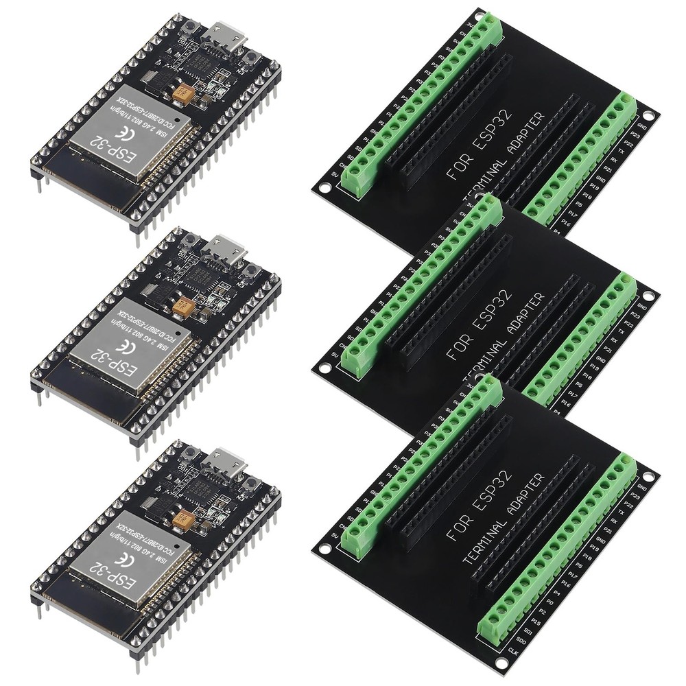 3 Set ESP32 Development Board 38Pin Narrow Narrow+extensionboard