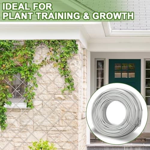 200 ft Wire Trellis Kit 16 Gauge Galvanized Coated Steel Garden Wire Trellis