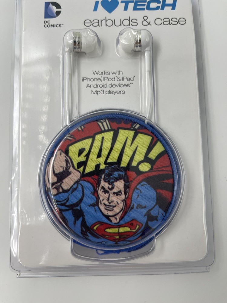 DC Comics Superman Earbuds & Case Flying Image BAM! Ipad Iphone Android