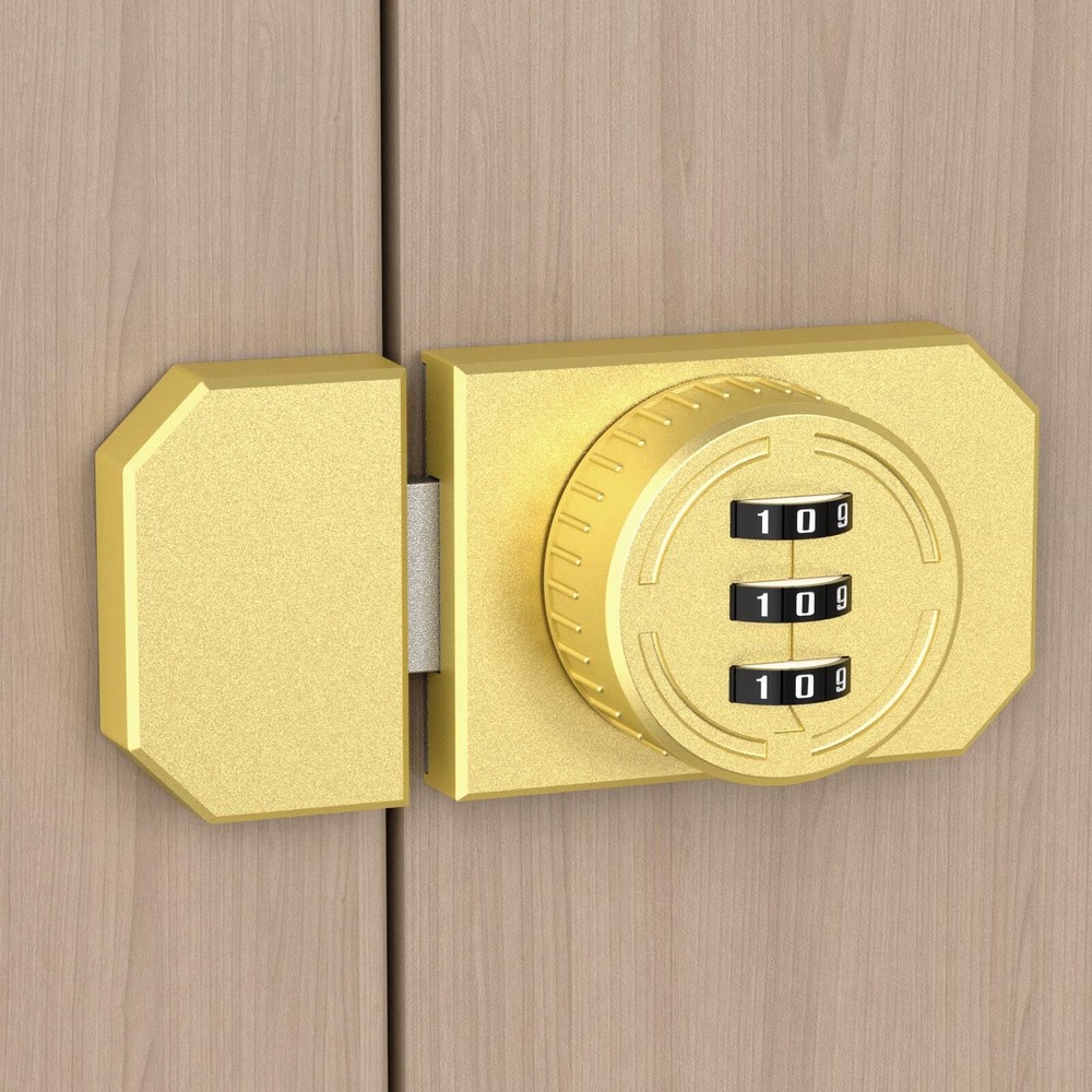 Mechanical Keyless Cabinet Lock 3-Digit Combination Stick-on Lock Drawer Comb...