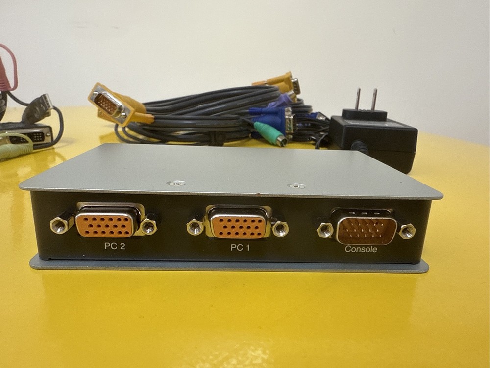 Tripp Lite KVM Switch (b022-002-kt-r) Includes Cables and Power.