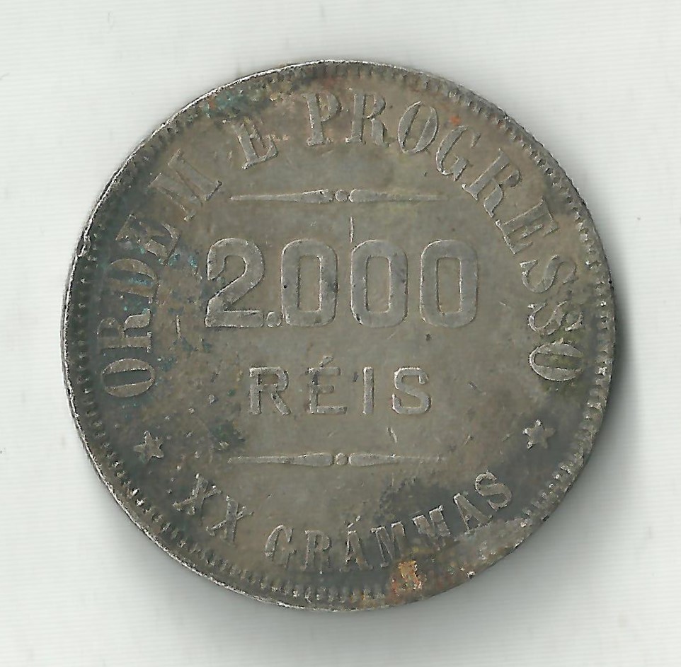 Brasil 2000 Reis 1907  Silver (KM#508)