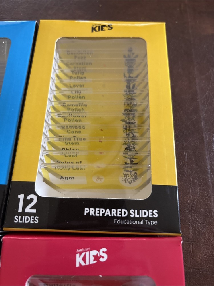 48pc Color-coded Prepared Plastic Microscope Slides Bird Fish Mammal Insect