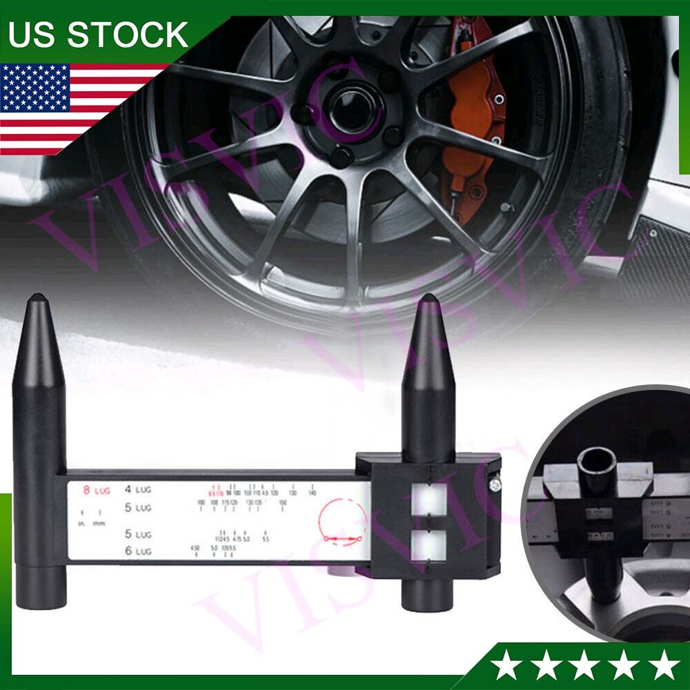 Wheel Bolt Pattern Gauge Tool 4 5 6 8 Lug Pattern Quick Measure Slide Hand Held⭐
