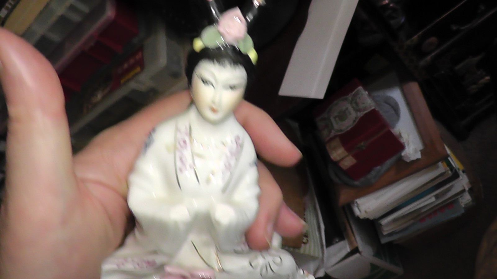 asian porcelain figurine woman japan japanese ? vintage