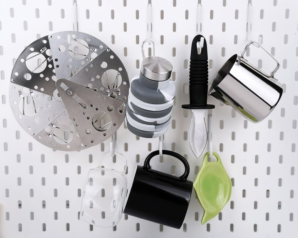 Pegboard Hooks Compatible with IKEA Skadis Pegboard 12 Pack Accessories (Include
