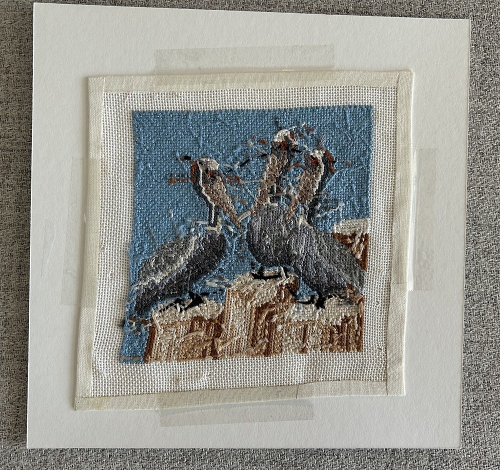Pelican Matted Needle Point Picture