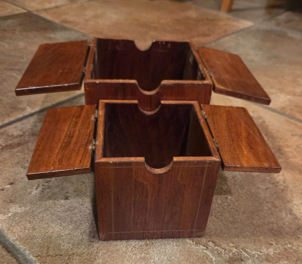 2 Wood Nesting Boxes Magic Mentalism Tricks