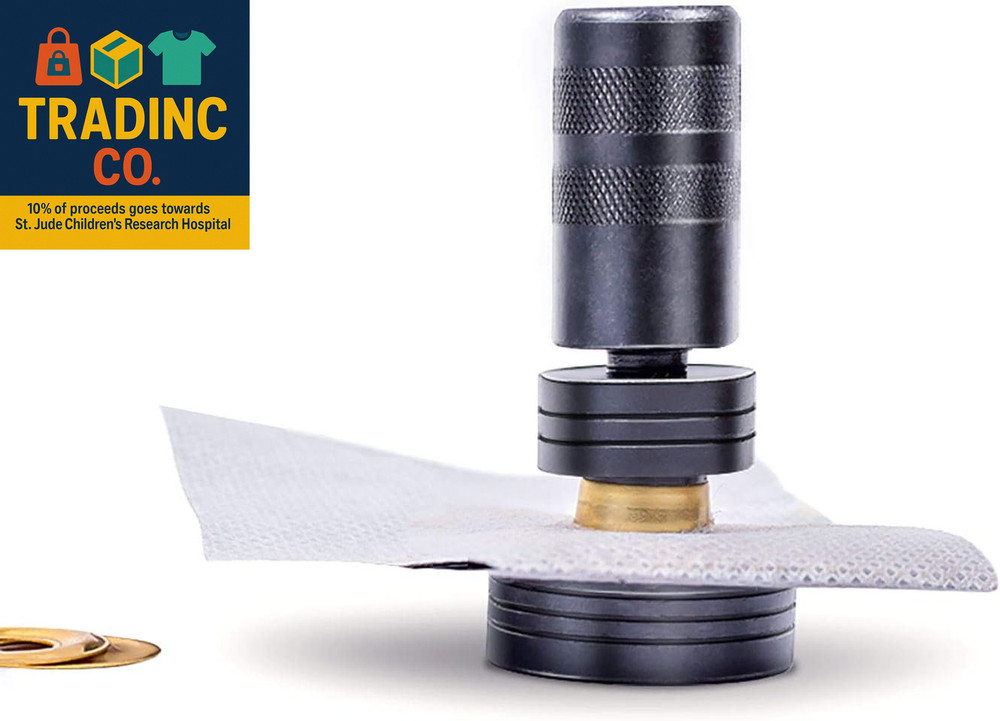 Grommet Kit, 3/8" and 1/2" Solid Brass Grommets with Eyelets Setting Tool and S