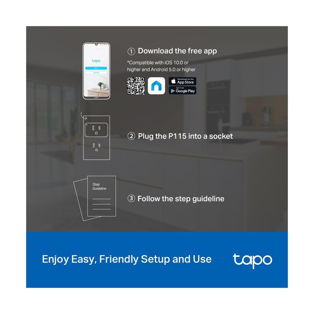 TP-Link 𝗧𝗮𝗽𝗼 Smart Plug Wi-Fi Mini, Energy Monit