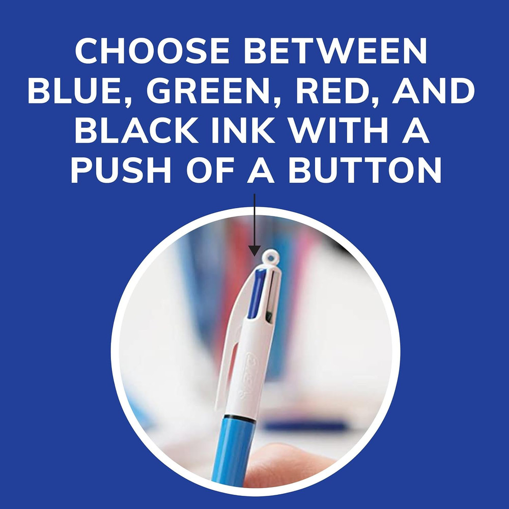 4-Color Ballpoint Pen Medium Point (1.0mm) Assorted Inks 3-Count