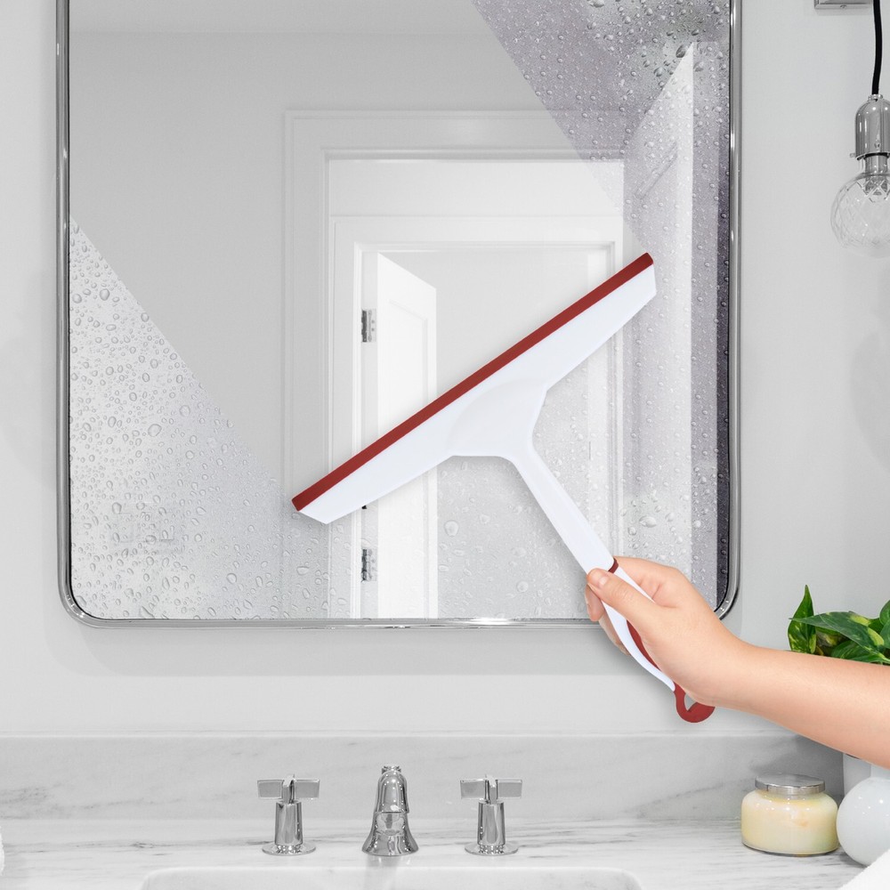 10" Red Rubber Squeegee with Hanging Loop