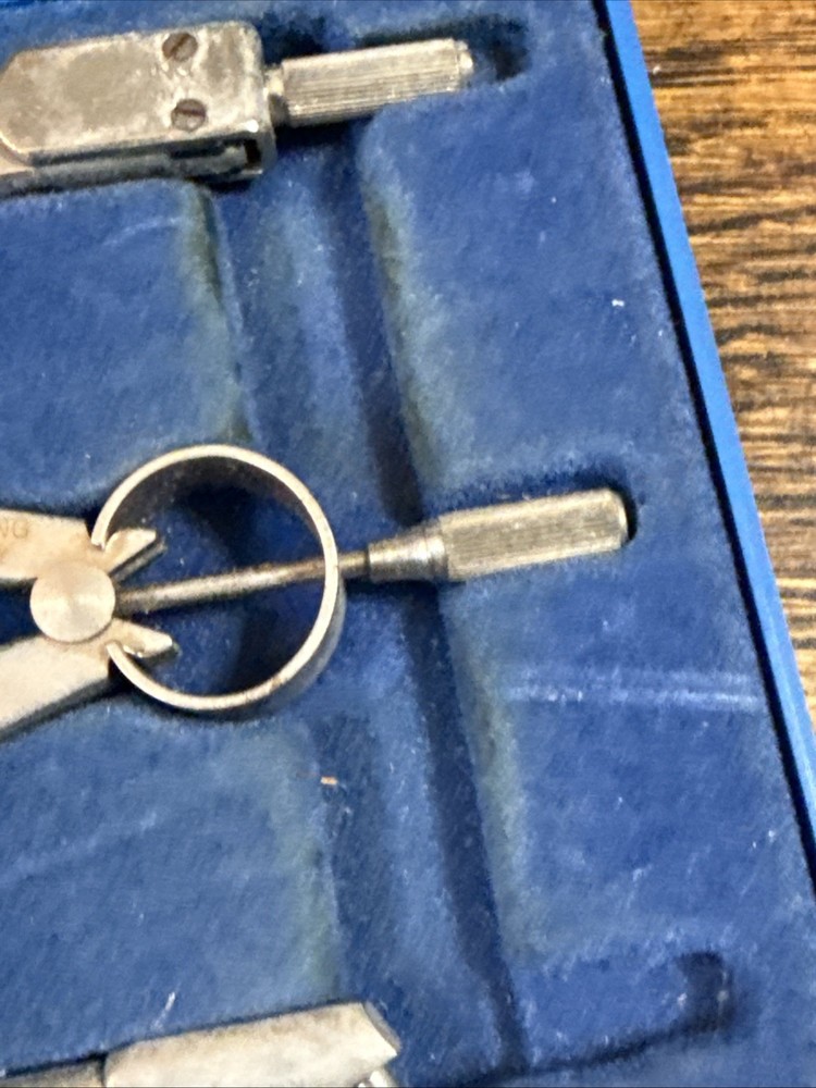 Vtg BRUNING Drafting Compass & Tools Vintage Engineering in Case Germany