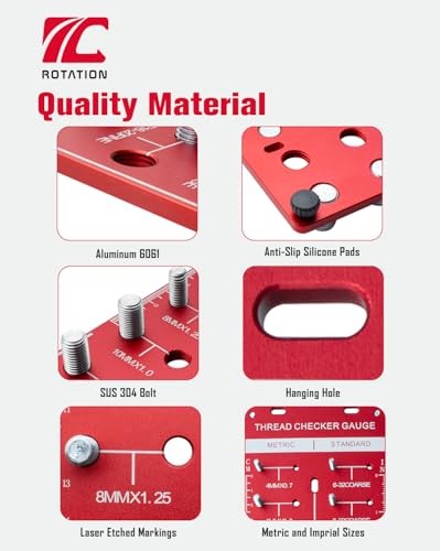 Thread Checker, Nut and Bolt Gauge, Bolt Size and Thread Identifier Tool –