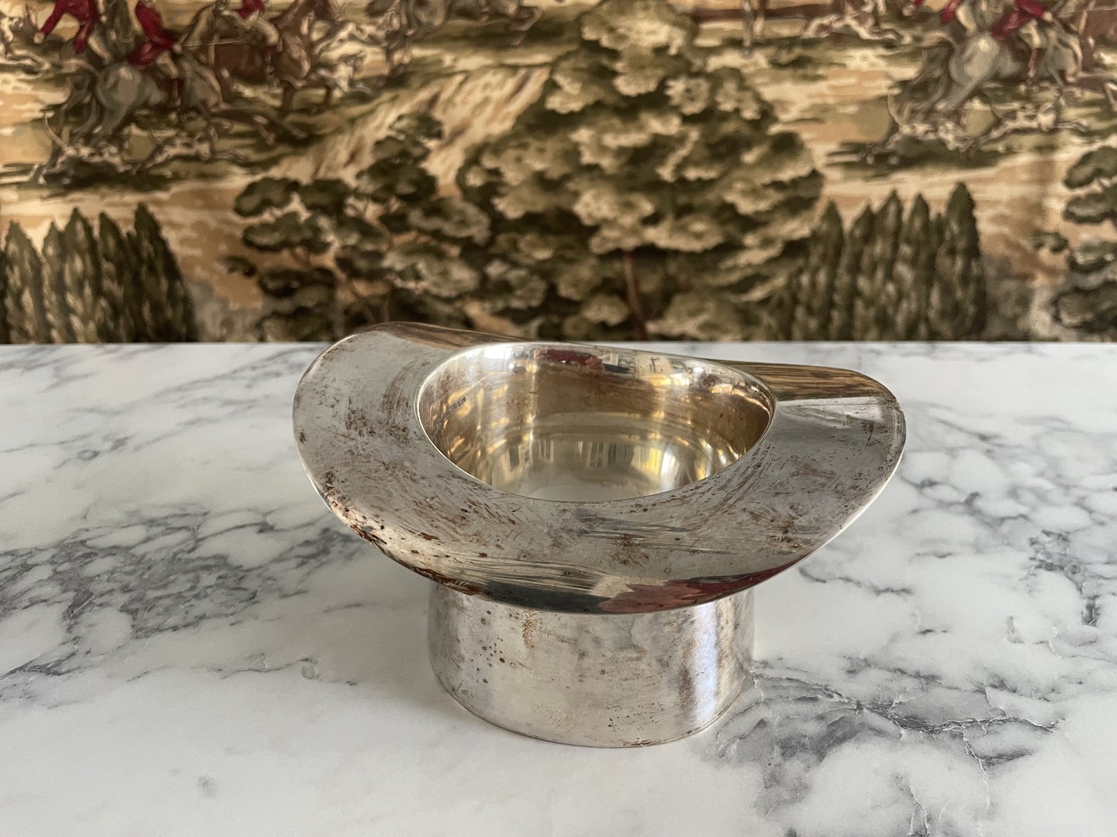 RARE RALPH LAUREN SILVERPLATE BALMORAL FINLEY TOP HAT NUT BOWL TRAY DECANTER