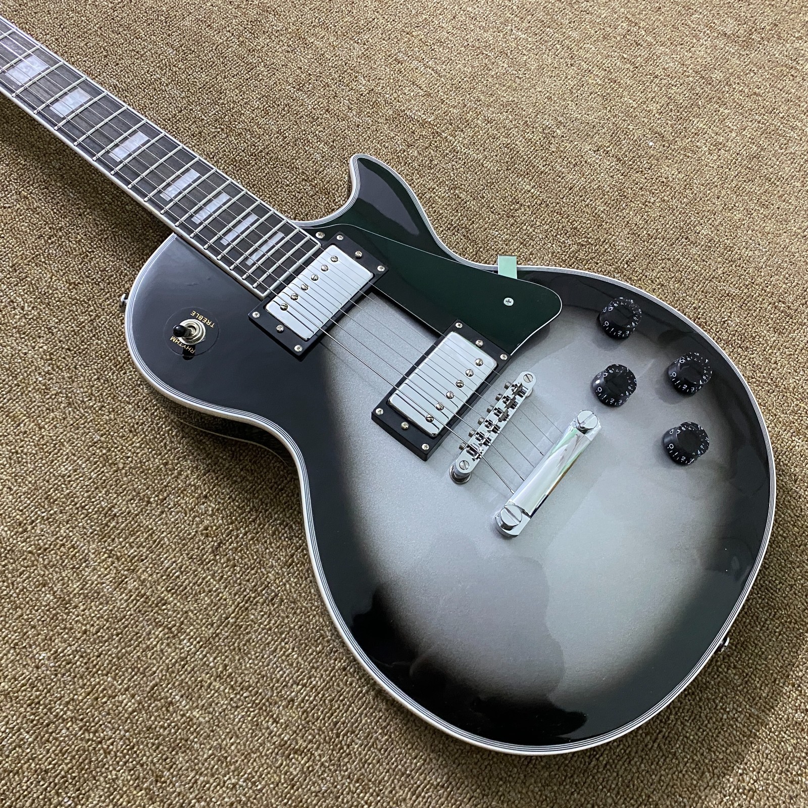 Custom LP Electric GuitarChrome plated hardware Carve Metal body Free Ship in US