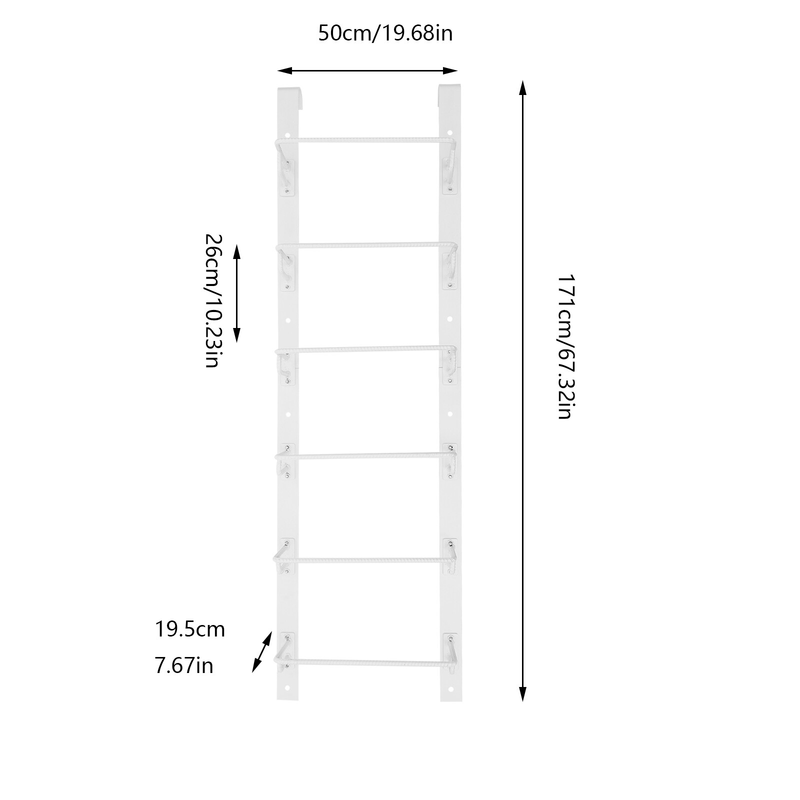 6-Steps Steel Well Ladder Egress Window Ladder Heavy-Duty Window Well Ladder
