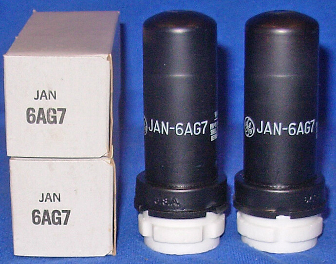 NOS NIB Pair JAN GE 6AG7 Vacuum Tubes
