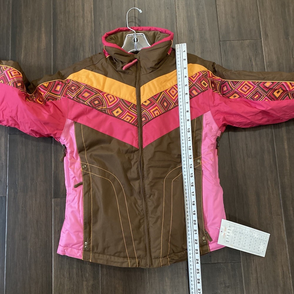 Obermeyer Junior Brown Pink Multicolored Ski Jacket Size 16