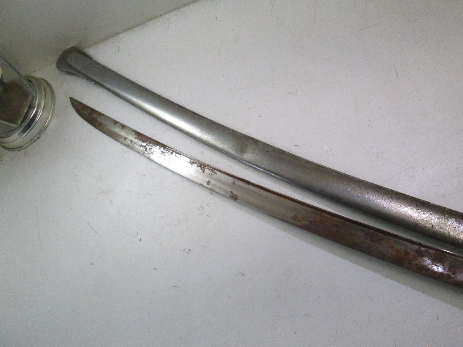 US CIVIL WAR CAVALRY SWORD CONFEDERATE? & SCABBARD GERMAN IMPORT MARKED R &C 124