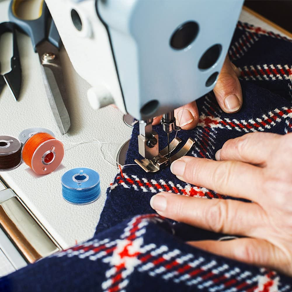 36Pcs Bobbins and Sewing Threads with Bobbin Case for Multiple Sewing Machine, P
