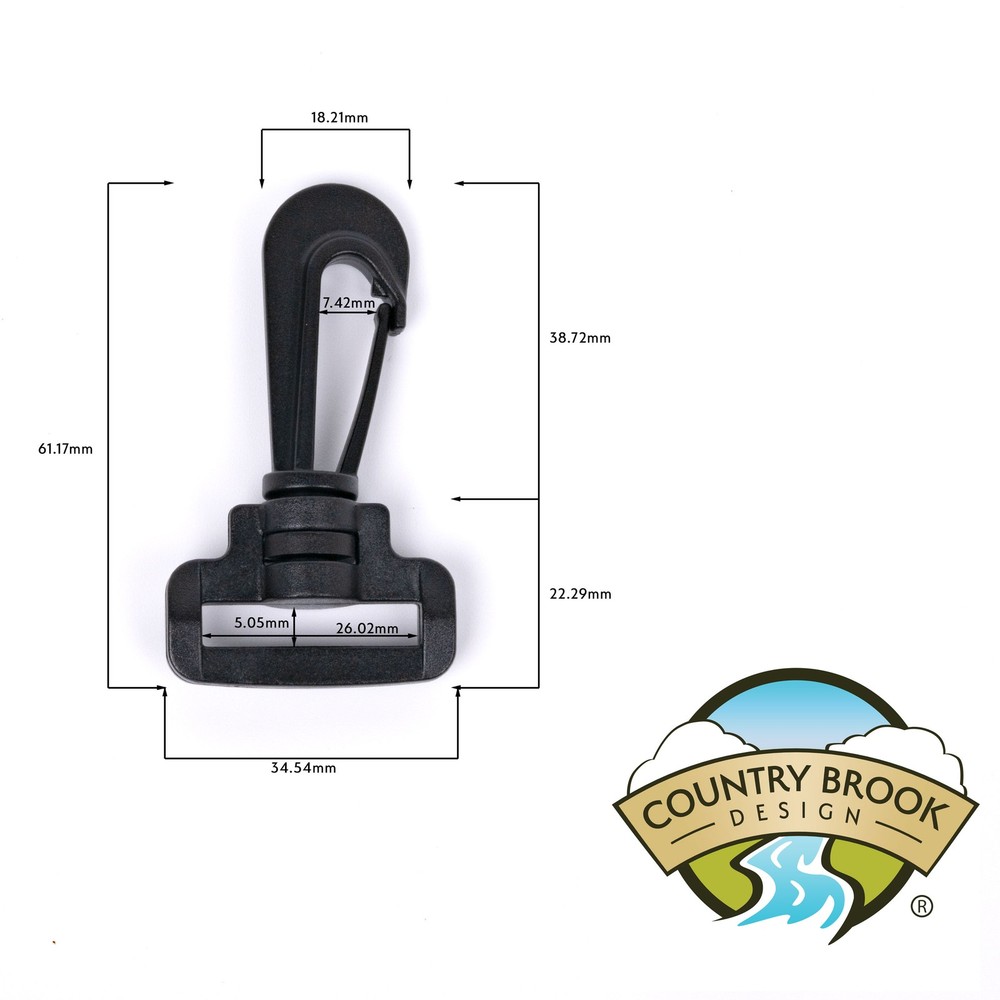 100 - 1 Inch Plastic Swivel Hook Snap