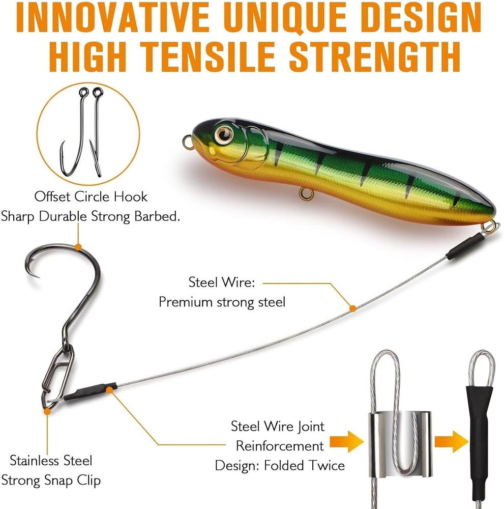 Dovesun Catfish Rigs Tackle with 7/0 Circle Hook, Sharp B * 6PCS