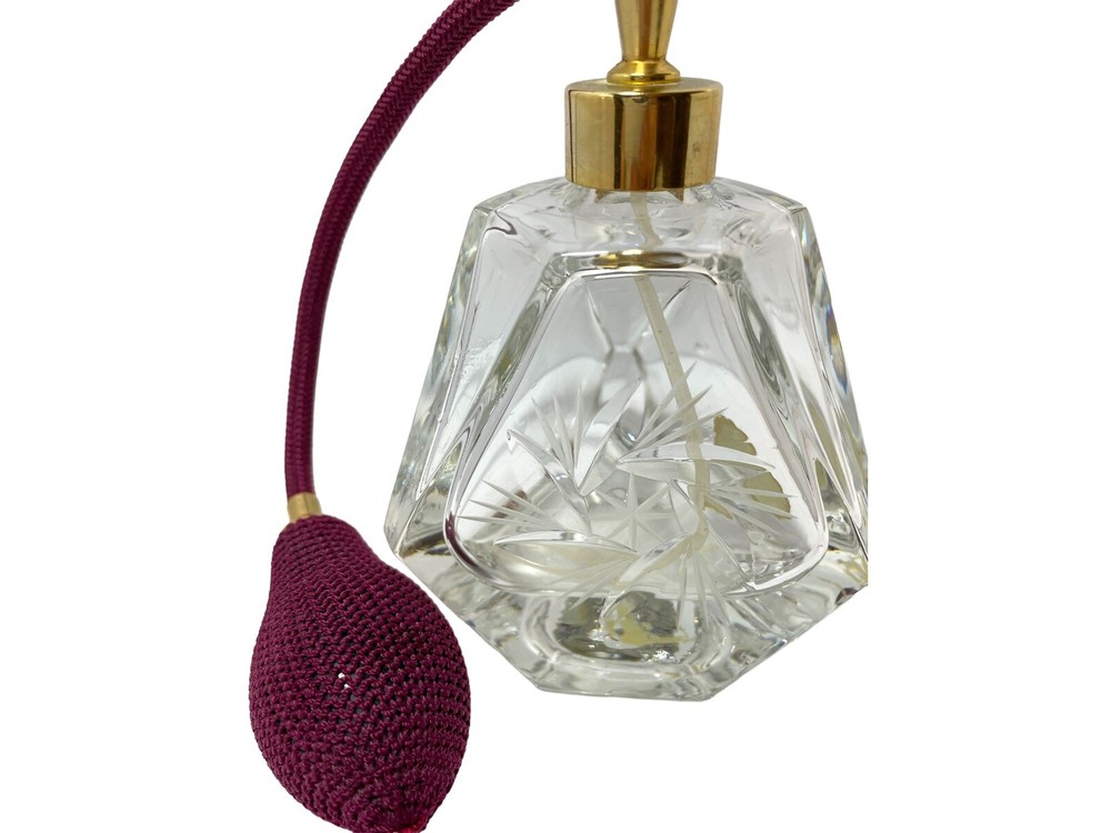 Scent Perfume Bottle Atomizer Handcut Lead Crystal Empty West Germany