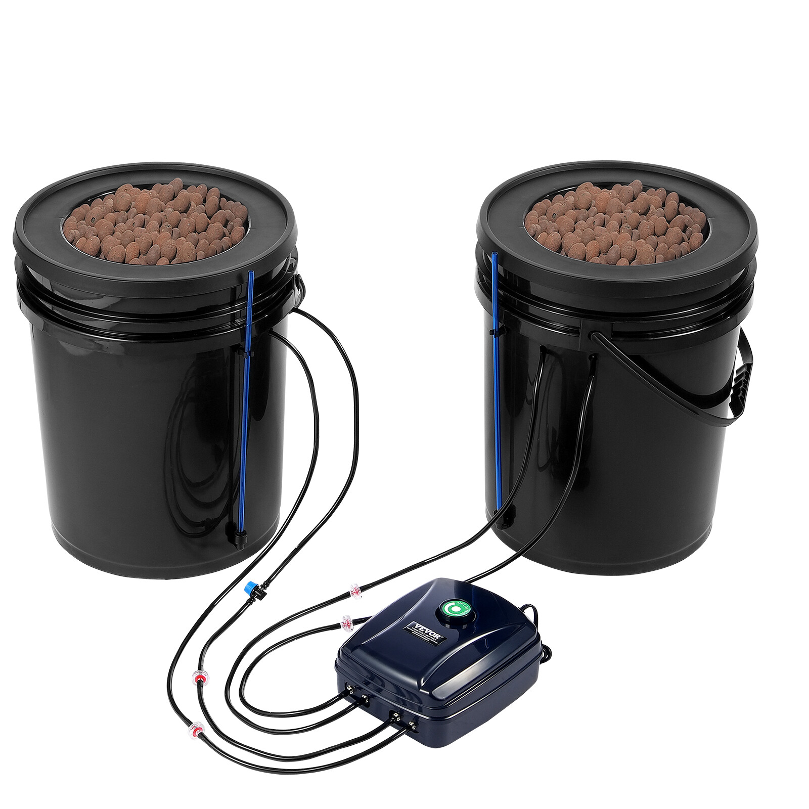 VEVOR DWC Hydroponics Grow System Deep Water Culture with Top Drip 2 Buckets