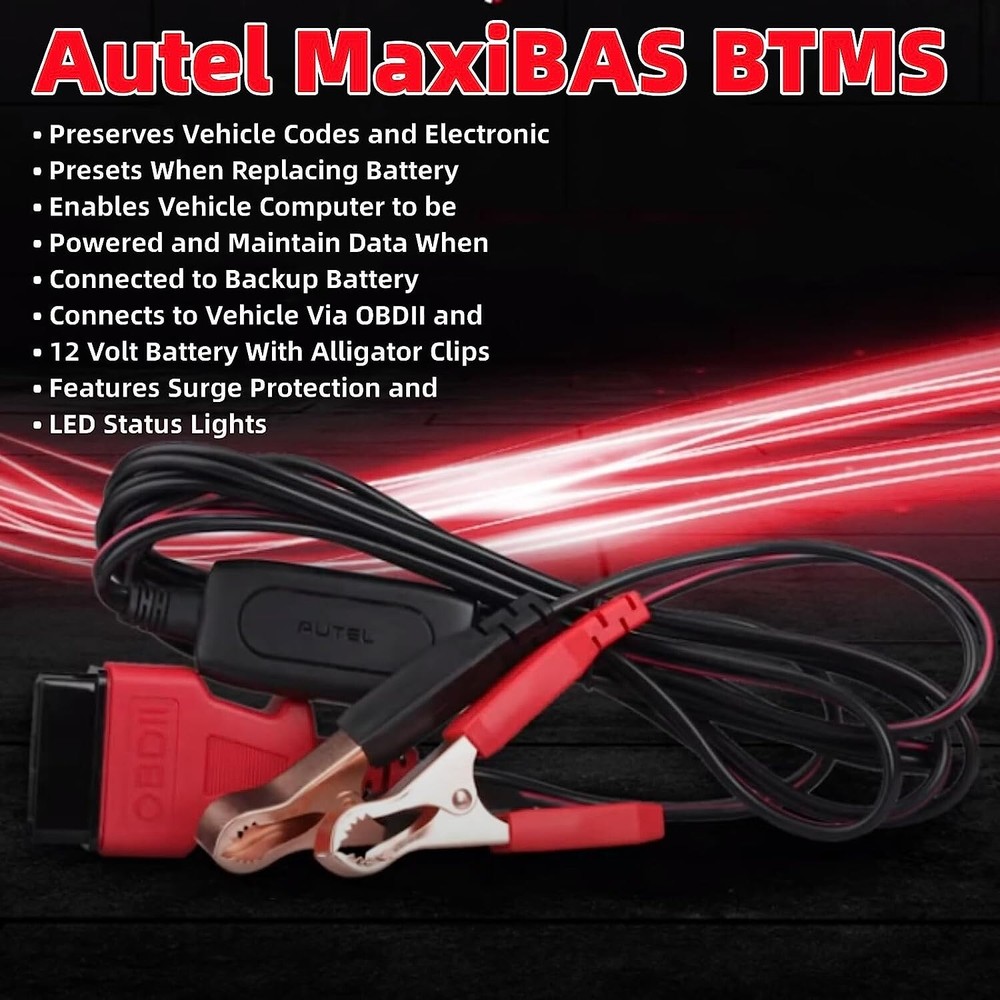AUTEL MaxiBAS BTMS OBDII Memory Saver Polarity-Protect cable Preserves Auto code