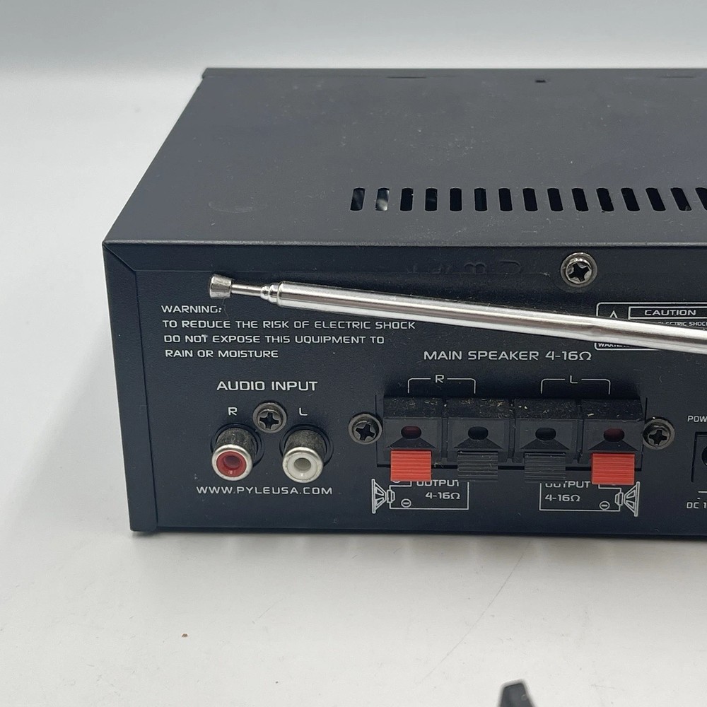 Pyle Compact Bluetooth FM Power Amplifier 100WX2 Max 2 Inputs w/ RCA & Terminals