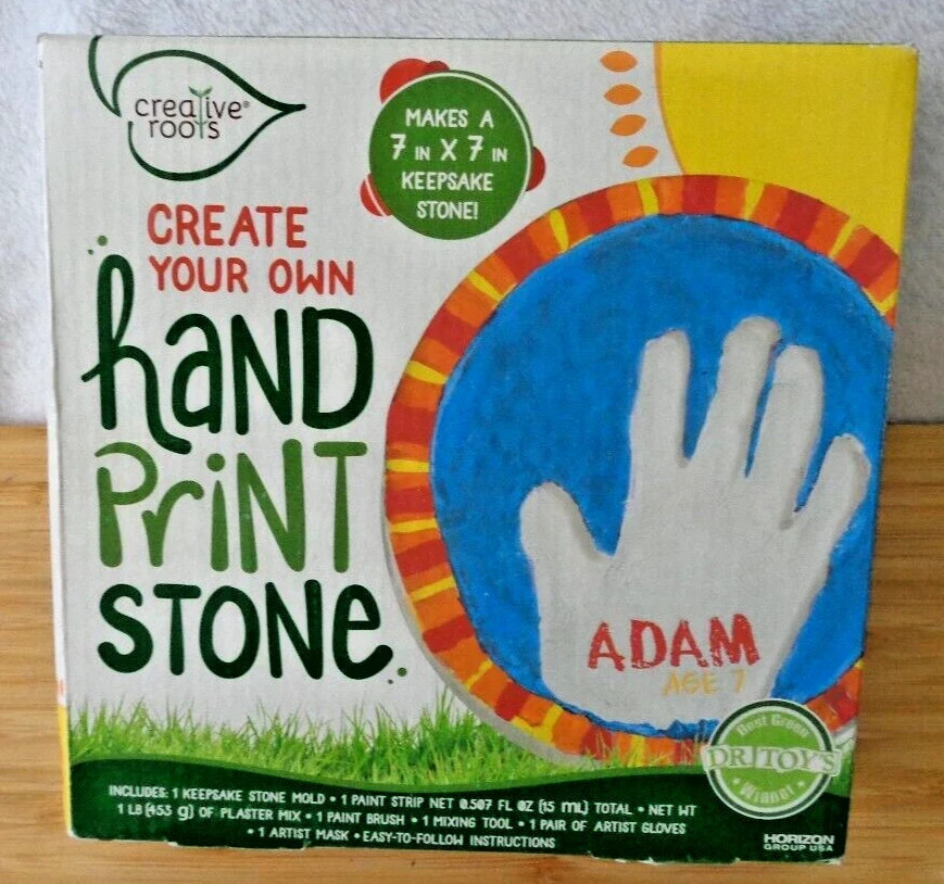 Create Your Own Handprint Stone Kit Kids DIY Keepsake Craft Activity Gift Set