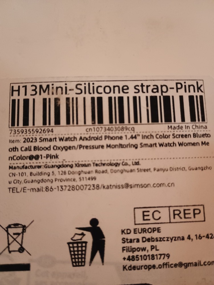 SIMSON LAB SMARTWATCH Pink Silicone Strap Android
