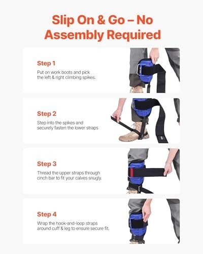 Height-Adjustable Tree Climbing Spikes, 350lbs Load Capacity, Arborist Gear, Cli