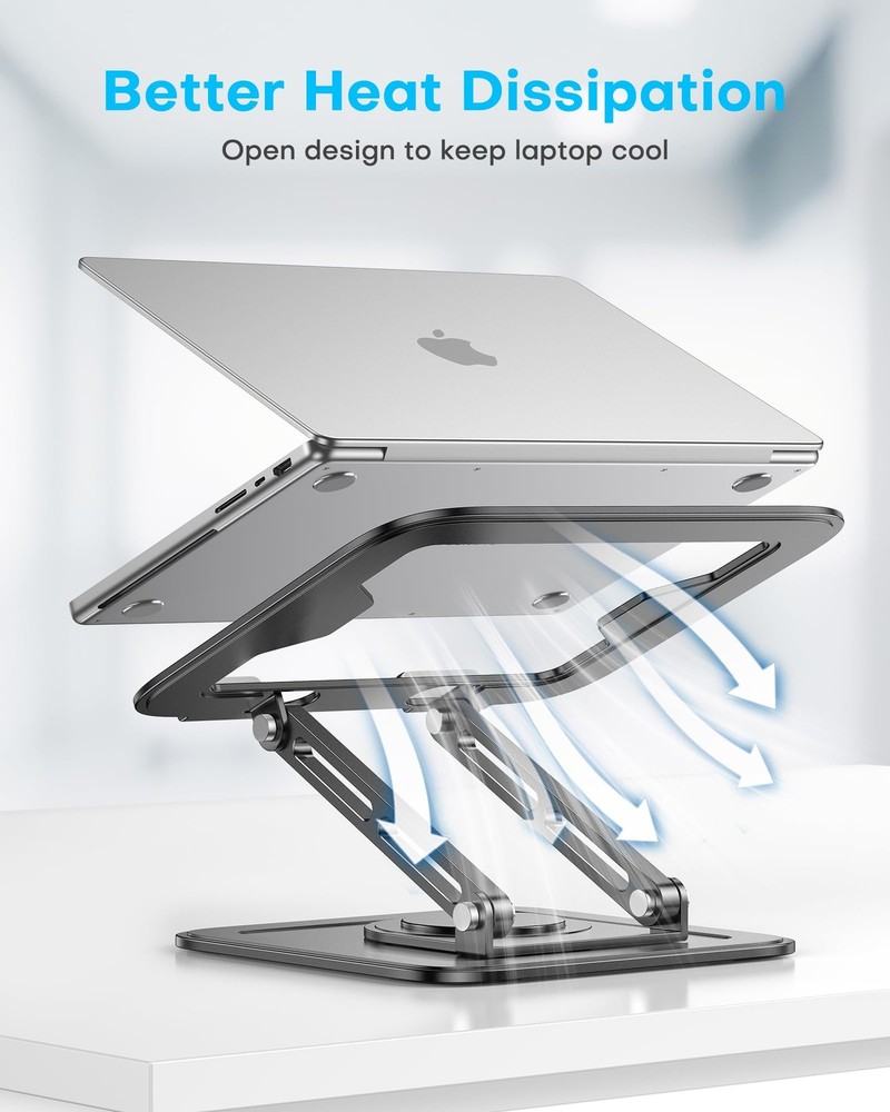 LOXP Adjustable Laptop Stand, Computer Stand with 360 Rotating Classic Black