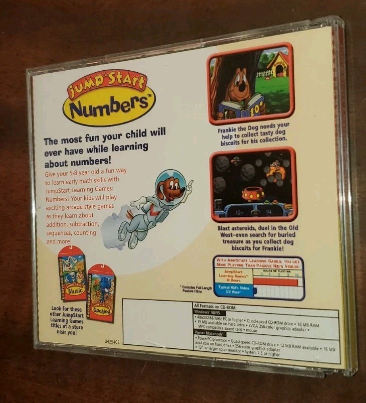 JumpStart Kids Learn Numbers & Early Math Cd-Rom 1998 Win98 Mac
