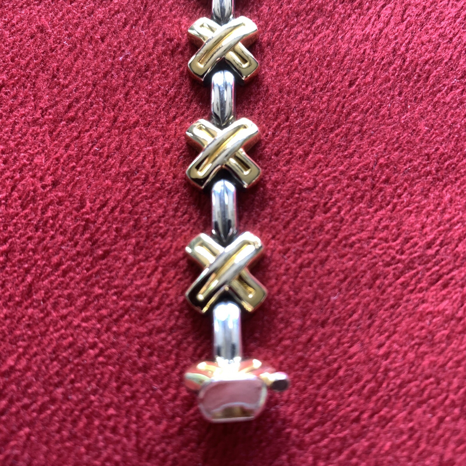 Bracelet Milor Sterling Silver Gold Wash X Made Italy love Hugs Kisses Vintage