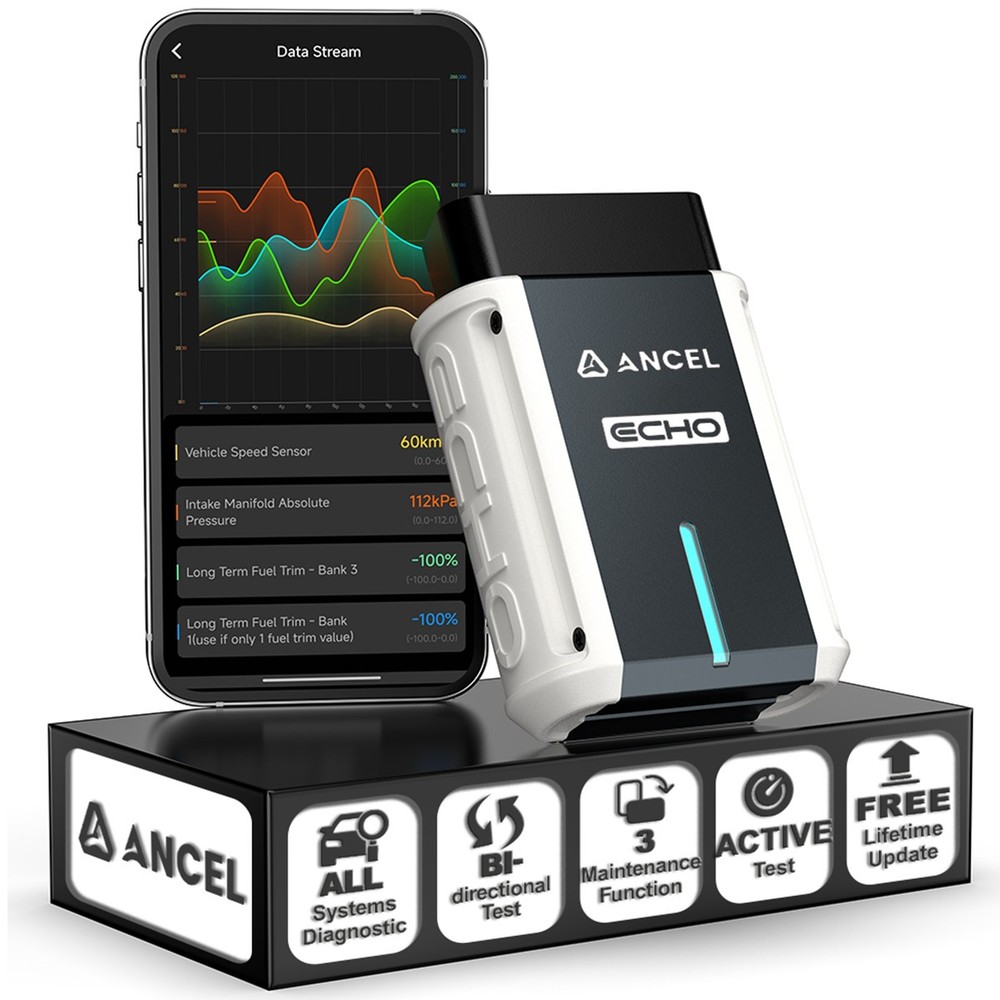 ANCEL Echo OBD2 Scanner Bidirectional All System Diagnostic Tool Oil Reset EPB