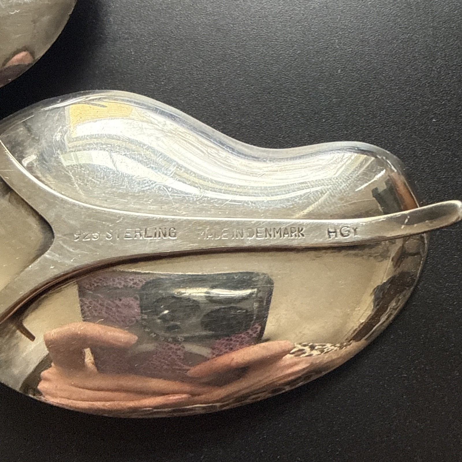 Mid Century Modern Sterling Silver Denmark Hugo Grun Candlestick Holders Pair