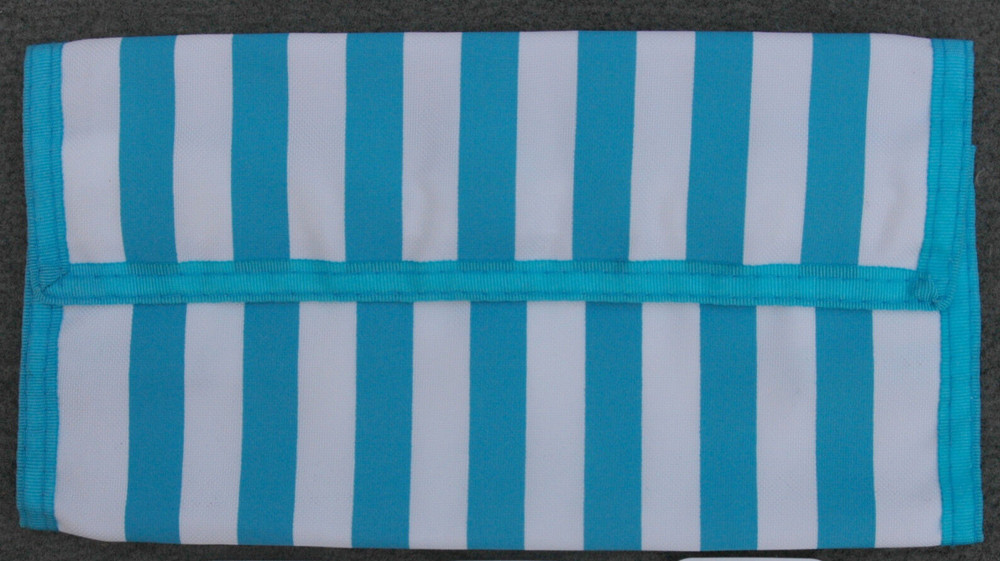 Light Blue Stripe Coupon Pouch Holder
