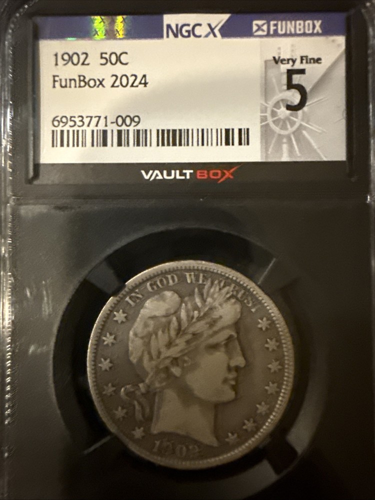1902 Barber Half Dollar FUNBOX NGCX Vf5