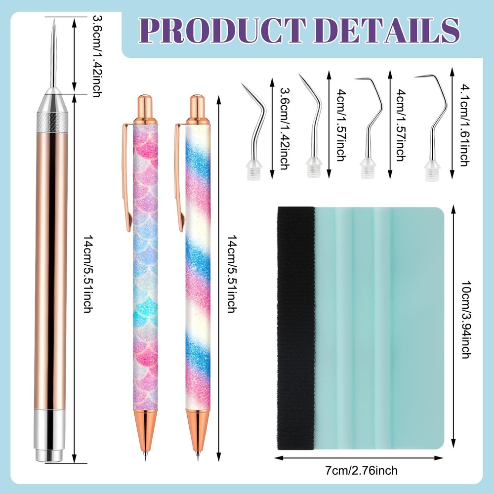 10 Pcs Weeding Tools for Vinyl Kit Includes 1 LED Weeding Tools with Light fo...