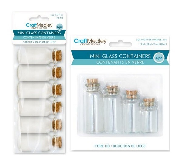 Craft Medley: Glass Bottles Mini: 6pc / 10ml & 4pc / 7ml, 10ml, 15ml, 20ml