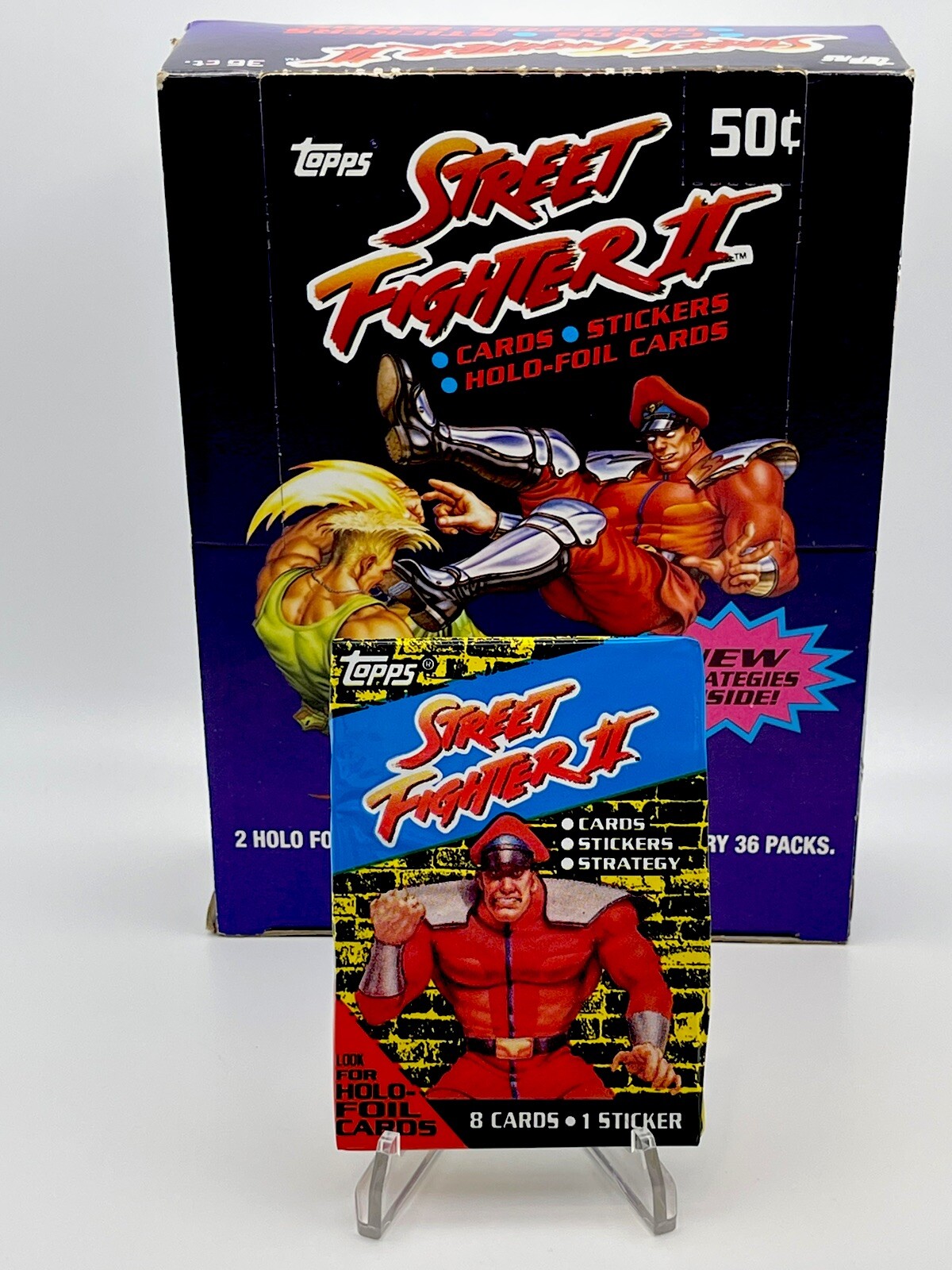 1993 Street Fighter 2 Capcom Topps Trading Card 1 Sealed Pack. Vintage Authentic