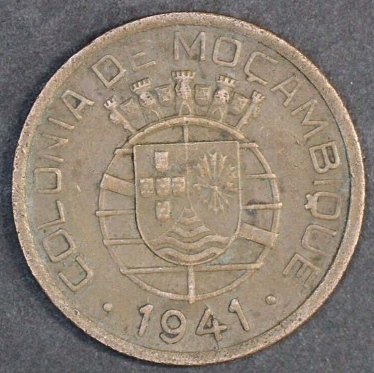 1941 Mozambique 20 Centavos Coin