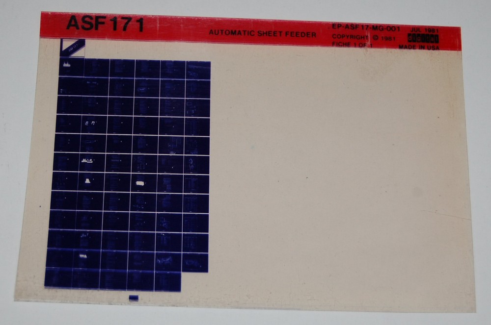 DEC ASF171 Automatic Sheet Feeder, Microfiche