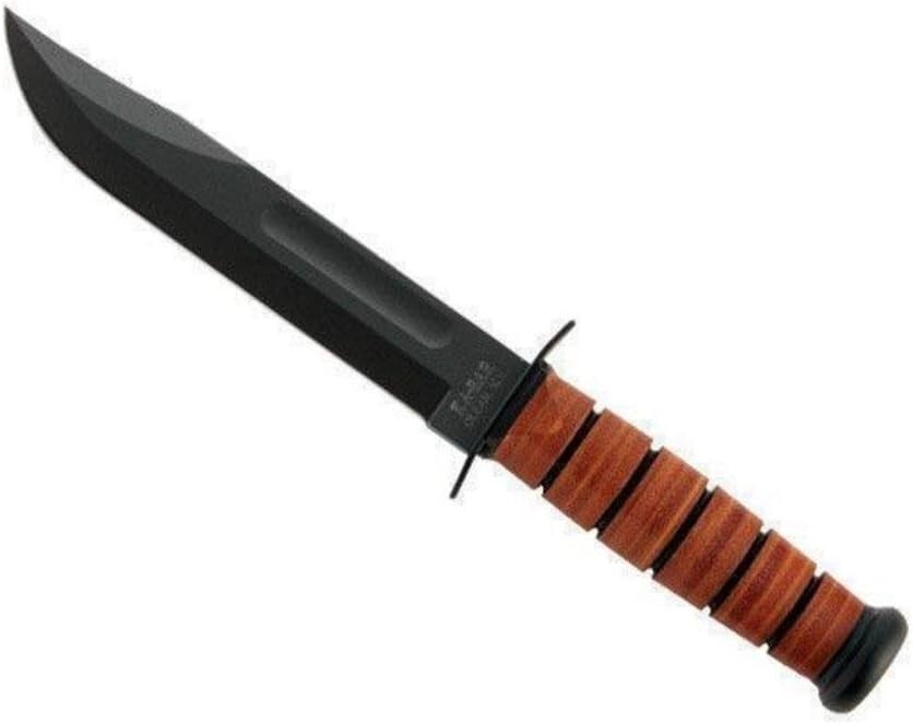 Rust-Resistant Army Utility Knife with Leather Sheath - 7-Inch Precision Blade