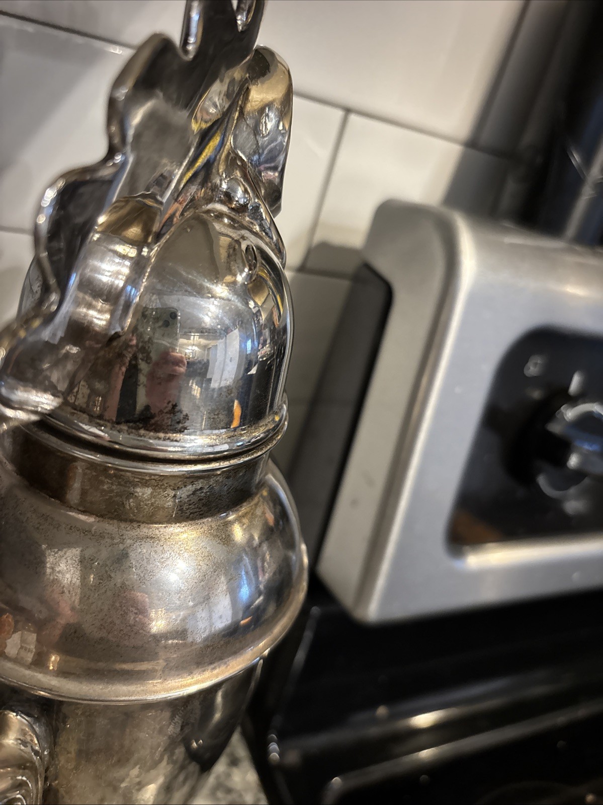 Vintage Rooster Head Cocktail Shaker Silver Plated