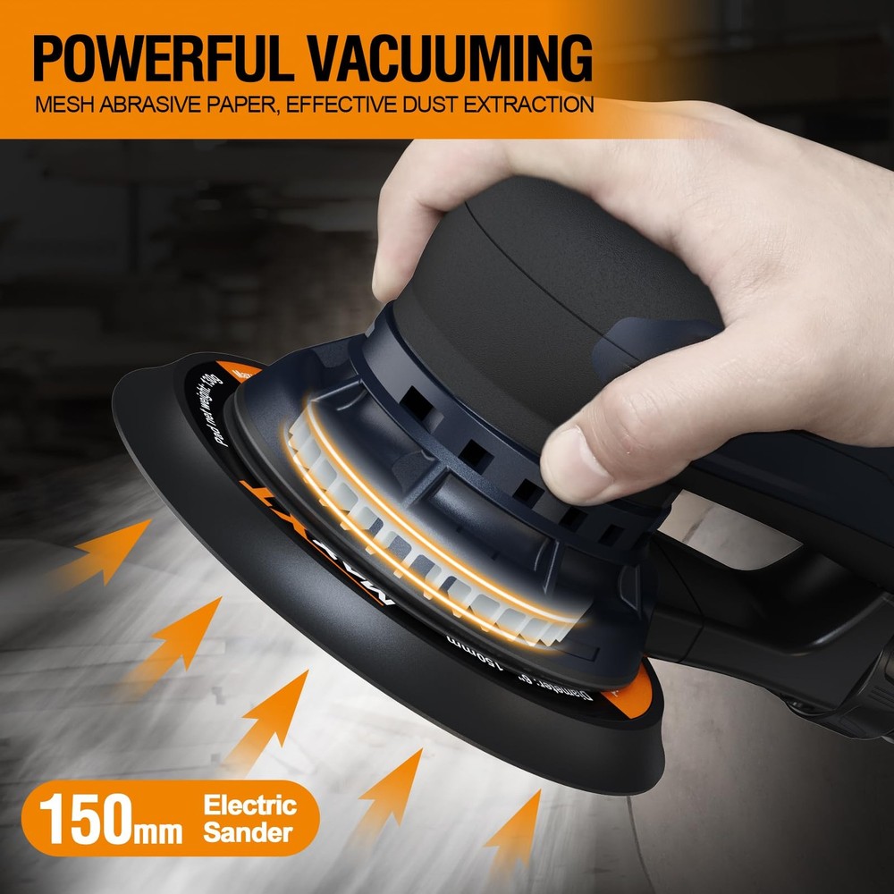 Electric 5mm Random Orbital Sander with Tool Case, Variable Speed Palm Sander...